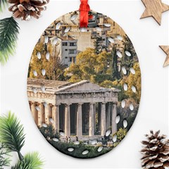 Athens Aerial View Landscape Photo Ornament (oval Filigree) by dflcprintsclothing