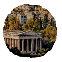 Athens Aerial View Landscape Photo Large 18  Premium Round Cushions by dflcprintsclothing