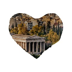 Athens Aerial View Landscape Photo Standard 16  Premium Heart Shape Cushions by dflcprintsclothing