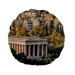 Athens Aerial View Landscape Photo Standard 15  Premium Flano Round Cushions by dflcprintsclothing