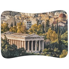 Athens Aerial View Landscape Photo Velour Seat Head Rest Cushion by dflcprintsclothing