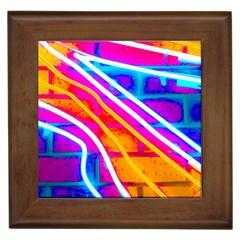 Pop Art Neon Wall Framed Tile by essentialimage365