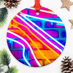 Pop Art Neon Wall Ornament (round) by essentialimage365