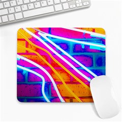 Pop Art Neon Wall Large Mousepads by essentialimage365