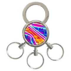 Pop Art Neon Wall 3-ring Key Chain by essentialimage365