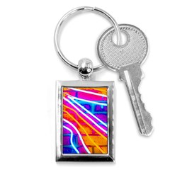 Pop Art Neon Wall Key Chain (rectangle) by essentialimage365