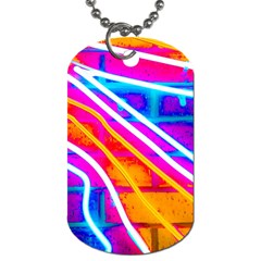 Pop Art Neon Wall Dog Tag (two Sides) by essentialimage365