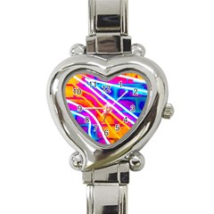 Pop Art Neon Wall Heart Italian Charm Watch by essentialimage365