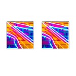 Pop Art Neon Wall Cufflinks (Square) Front(Pair)