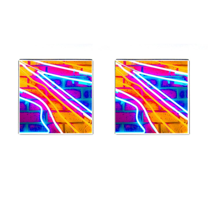 Pop Art Neon Wall Cufflinks (Square)