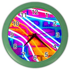 Pop Art Neon Wall Color Wall Clock by essentialimage365