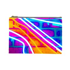 Pop Art Neon Wall Cosmetic Bag (large) by essentialimage365