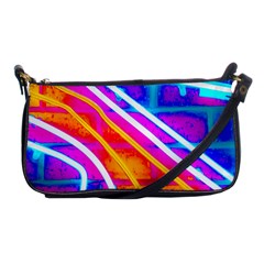 Pop Art Neon Wall Shoulder Clutch Bag by essentialimage365