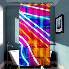 Pop Art Neon Wall Shower Curtain 36  X 72  (stall)  by essentialimage365