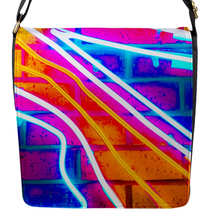 Pop Art Neon Wall Flap Closure Messenger Bag (S)