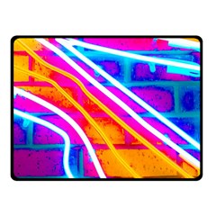 Pop Art Neon Wall Double Sided Fleece Blanket (small)  by essentialimage365