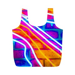 Pop Art Neon Wall Full Print Recycle Bag (m) by essentialimage365