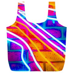 Pop Art Neon Wall Full Print Recycle Bag (xl) by essentialimage365