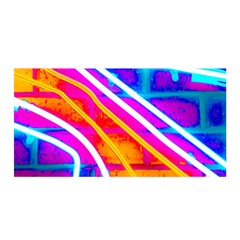 Pop Art Neon Wall Satin Wrap by essentialimage365