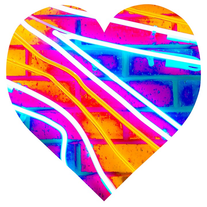 Pop Art Neon Wall Wooden Puzzle Heart