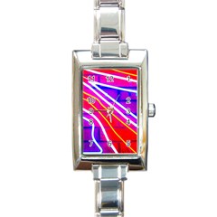 Pop Art Neon Lights Rectangle Italian Charm Watch by essentialimage365