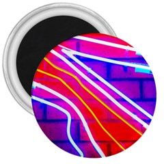 Pop Art Neon Lights 3  Magnets by essentialimage365