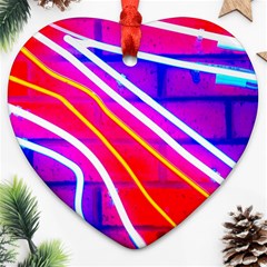 Pop Art Neon Lights Ornament (heart) by essentialimage365