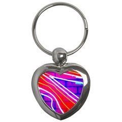 Pop Art Neon Lights Key Chain (heart) by essentialimage365