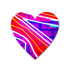 Pop Art Neon Lights Heart Magnet by essentialimage365