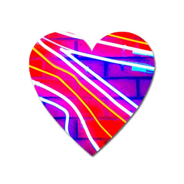 Pop Art Neon Lights Heart Magnet