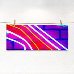 Pop Art Neon Lights Hand Towel by essentialimage365