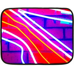 Pop Art Neon Lights Fleece Blanket (mini) by essentialimage365