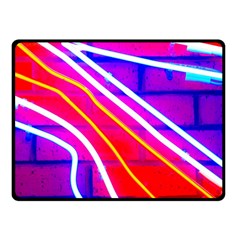 Pop Art Neon Lights Double Sided Fleece Blanket (small)  by essentialimage365