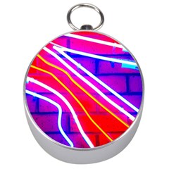 Pop Art Neon Lights Silver Compasses by essentialimage365