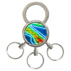 Pop Art Neon Wall 3-ring Key Chain by essentialimage365