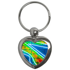 Pop Art Neon Wall Key Chain (heart) by essentialimage365