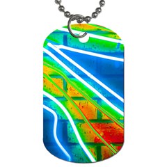 Pop Art Neon Wall Dog Tag (two Sides) by essentialimage365