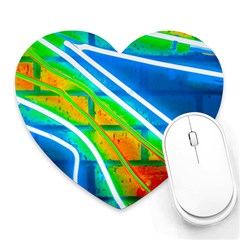 Pop Art Neon Wall Heart Mousepads by essentialimage365