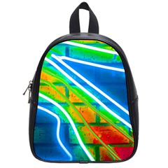 Pop Art Neon Wall School Bag (small) by essentialimage365