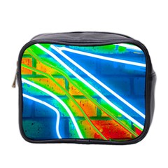 Pop Art Neon Wall Mini Toiletries Bag (two Sides) by essentialimage365