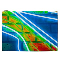 Pop Art Neon Wall Cosmetic Bag (xxl) by essentialimage365