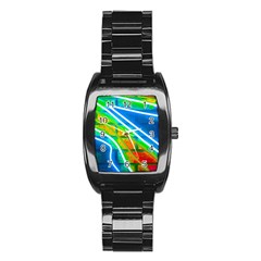 Pop Art Neon Wall Stainless Steel Barrel Watch by essentialimage365