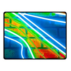 Pop Art Neon Wall Double Sided Fleece Blanket (small)  by essentialimage365