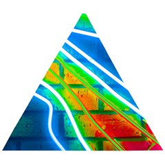 Pop Art Neon Wall Wooden Puzzle Triangle by essentialimage365