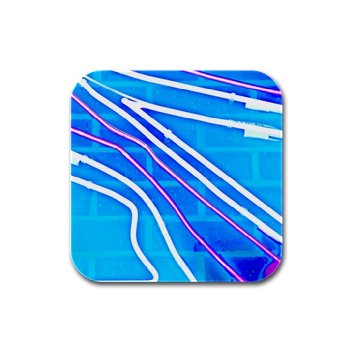 Pop Art Neon Wall Rubber Square Coaster (4 pack) 