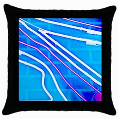 Pop Art Neon Wall Throw Pillow Case (black) by essentialimage365