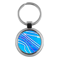 Pop Art Neon Wall Key Chain (round) by essentialimage365