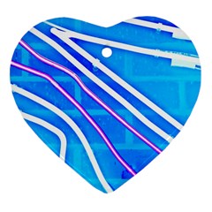 Pop Art Neon Wall Heart Ornament (two Sides)