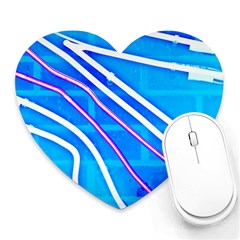 Pop Art Neon Wall Heart Mousepads by essentialimage365