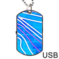 Pop Art Neon Wall Dog Tag Usb Flash (one Side) by essentialimage365